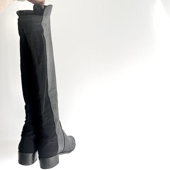 Stuart Weitzman's '5050' Boots Black Nappa Leather Size 7 M - Picture 8 of 16